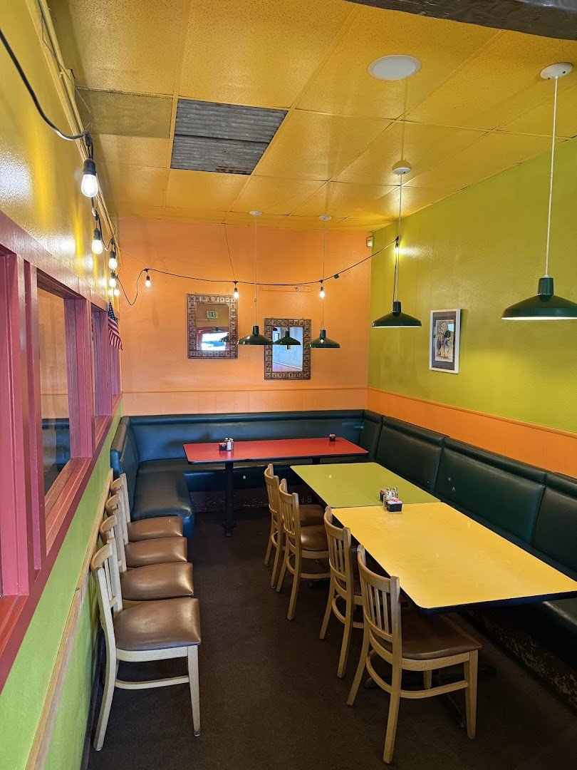 Dine-in tables set for lunch or dinner.